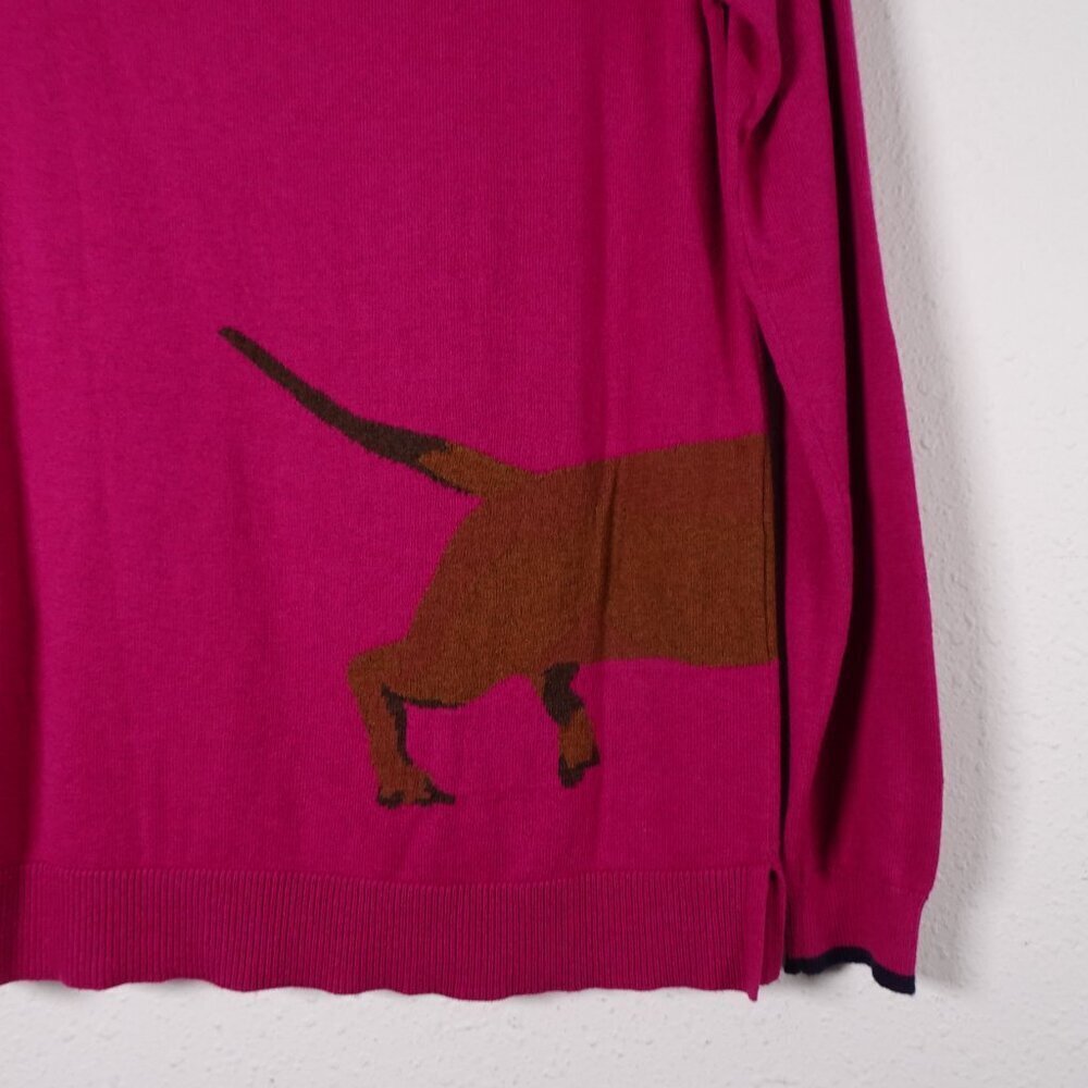 Joules Knitwear Miranda Sweater Pullover Pink with Dachshund Women's Size 6 - Picture 5 of 12